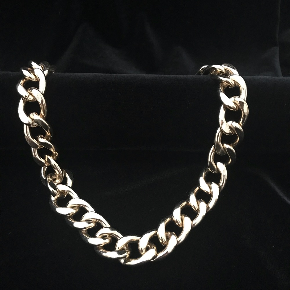 Graziano Thick Link Gold Tone Necklace EUC
